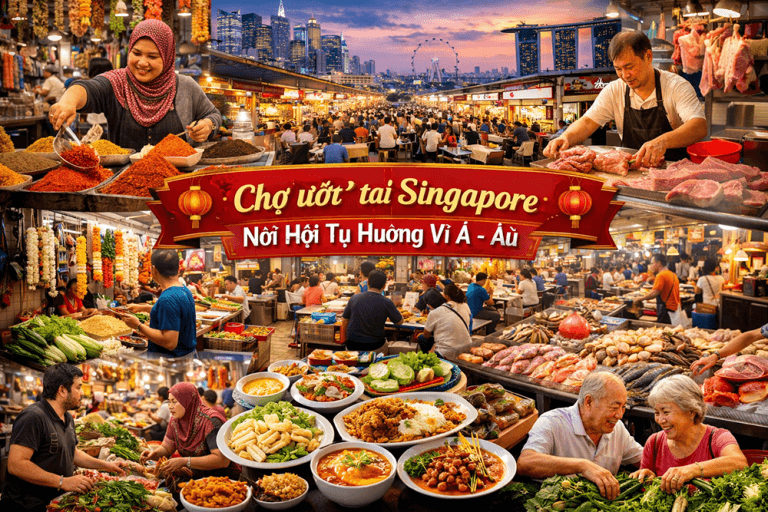 Ghé thăm các khu “chợ ướt” tại Singapore: Nơi hội tụ hương vị Á – Âu